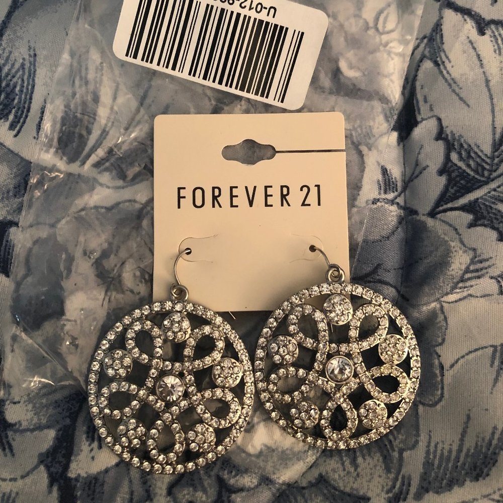 Rhinestone Medallion Earrings